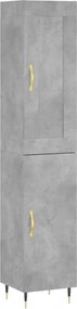 vidaXL Dulap înalt, gri beton, 34,5x34x180 cm, lemn prelucrat