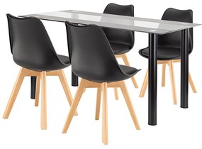 Set de sufragerie Zelma 4+1 negru-negru