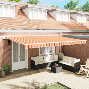 vidaXL Marchiză retractabilă Galben și portocalie 500 × 300 cm