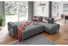 Colțar gri extensibil/cu spațiu de depozitare (cu colț pe partea dreaptă/în formă de ”L”) Classy Sophie – Miuform