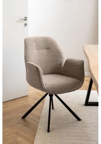 Scaun de sufragerie gri închis tapițat Aura – Actona