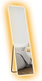 HOMCOM Oglindă întreagă cu LED-uri, control tactil, reglabil, fără ramă, 40 x 150 cm | Aosom Romania