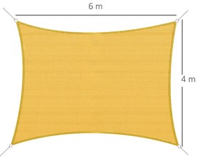Outsunny Voal de umbrire Panza Solara rectangulara 6L x 4l m HDPE Galben | Aosom Romania