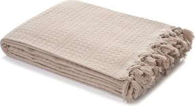 Cuvertură bej din bumbac 220x240 cm Lotus – Mijolnir