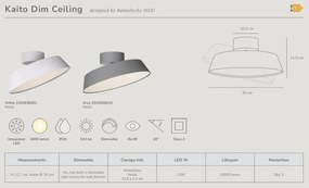 Plafoniera LED design modern Kaito 2 Dim gri