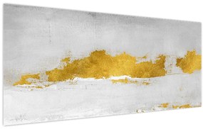Tablou - Mișcări aurii și gri (120x50 cm)