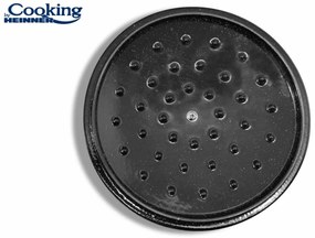 Oală din fontă emailată cu capac 24x11.5 cm, 4L – Cooking by Heinner, Marble Grey HR-ZVC-S24, potrivită pentru cuptor și plite cu inducție