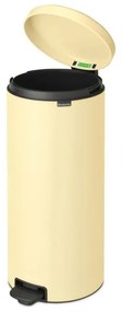 Cos de gunoi cu pedala Brabantia NewIcon 1008852, 30 L, Inchidere usoara, Baza antiderapantă, Galben