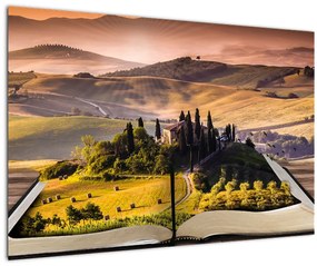 Tablou cu peisaj în carte (90x60 cm)