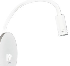Veioză LED flexibilă de perete cu USB BASE 1xLED/8W+1xLED/2W/230V alb/argintiu