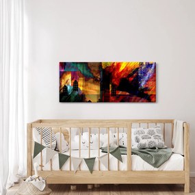 Tablou - Oraș colorat, abstracție (120x50 cm)