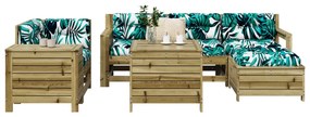 3250515 vidaXL Set canapea de grădină, 7 piese, lemn de pin tratat