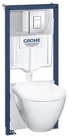 Set rezervor WC Grohe Solido 5 in 1 si clapeta crom Skate Cosmopolitan plus vas WC cu capac softclose