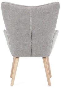 Fotoliu cu spătar înalt Bouclé GREY2, gri