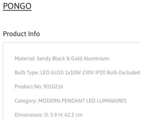 Lustra moderna design minimalist PONGO 1L