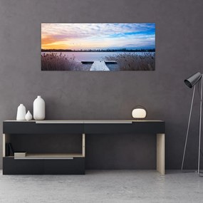 Tablou - Lac înghețat, Ełk, Mazury, Polonia (120x50 cm)