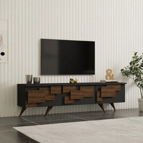 Comoda TV Trida, culoare nuc-antracit, 160 x 35 x 45 cm