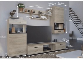 Mobilier living  230 cm Break stejar sonoma