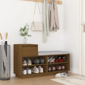vidaXL Pantofar, maro miere, 110x34x61 cm, lemn masiv de pin