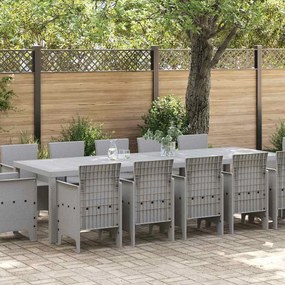 vidaXL Set de masă pentru grădină 13 pcs Gri deschis 300 x 100 x 73 cm