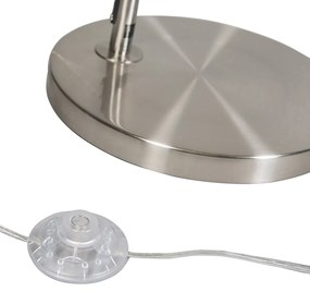 Lampă cu arc inteligentă din oțel cu abajur din stofă albă incluzând Wi-Fi A60 - Arc Basic