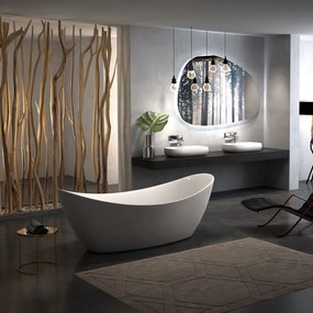 Cada freestanding Florida, Flora 173.5, ovala, cu picioare si instalatie completa, alb