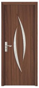 Usa Interior din MDF Novo Doors ND100, Cadru din Lemn Masiv, Geam Sablat, KIT COMPLET, Toc , Manere si balamale incluse (Culoare: Alb, Toc: Fix,