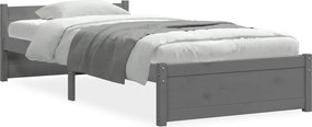 vidaXL Cadru de pat mic single, gri, 75x190 cm, lemn masiv