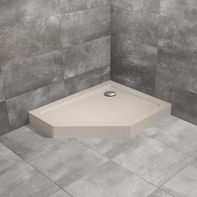 Cadita dus pentagonala Radaway Doros PT E Compact Stone 100x90 cm acril casmir dreapta