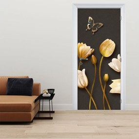Fototapet pentru ușă - Lalele abstract (95x205cm)