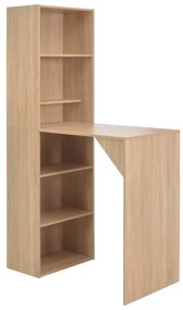 vidaXL Masă de bar cu dulap, stejar, 115 x 59 x 200 cm