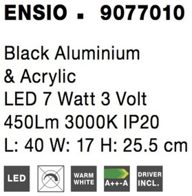 Veioza LED, lampa de masa design modern ENSIO negru NVL-9077010