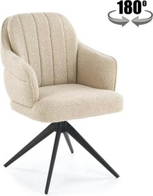 Scaun K570, bej/negru, stofa/otel, 61x70x92 cm