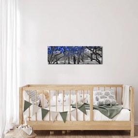 Tablou - Copaci albaștri Central Park, New York (cu ceas) (90x30 cm)
