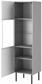 Vitrina Asensio W-1 gri deschis/negru L50 cm