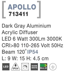 Aplica perete LED ambientala de exterior IP54 APOLLO NVL-713411