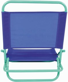 Scaun de plajă pliabil, PVC, albastru-verde.