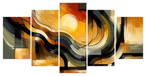 Tablou 5-piese apus de soare abstract