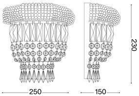 Aplică de cristal Ideal Lux DUBAI 2xE14/28W/230V