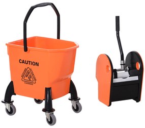 HOMCOM Carucior de Curățenie Profesional, Compact, Ideal pentru Spații Mici, 44×36×90 cm | Aosom Romania