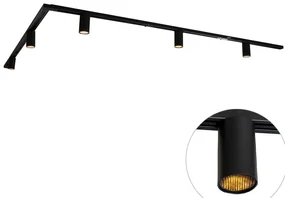 Sistem modern de iluminat pe șine cu 5 spoturi negre monofazate GU10 35mm - Iconic Ruby