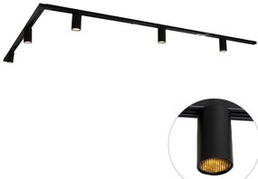 Sistem modern de iluminat pe șine cu 5 spoturi negre monofazate GU10 35mm - Iconic Ruby