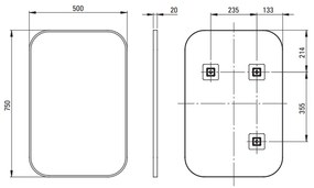 Oglinda dreptunghiulara Deante Mokko, 50 cm, rama negru mat