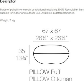 Fotoliu-taburet design modern, exterior, interior, PILLOW OTTOMAN 55003 Vondom