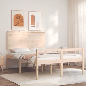 3195476 vidaXL Cadru de pat cu tăblie, 120x200 cm, lemn masiv