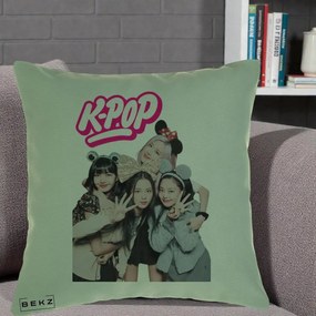 Perna Personalizata BLACKPINK K-Pop Grup Pozitii Amuzante, 40x40 cm, Verde, Husa Detasabila, Perna Inclusa, BEKZ®