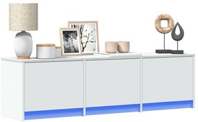 vidaXL Comodă TV cu LED, alb, 140x34x40 cm, lemn prelucrat