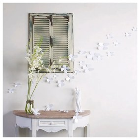 Set 12 autocolante adezive 3D Ambiance Flowers, alb