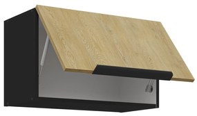 Dulap superior de bucătărie Carminia 60 GU-36 1F (stejar cremona + negru). 1127995