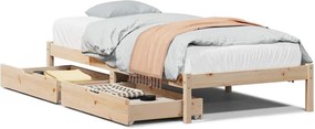 vidaXL Cadru pat fără saltea, 90x190 cm, lemn masiv de pin